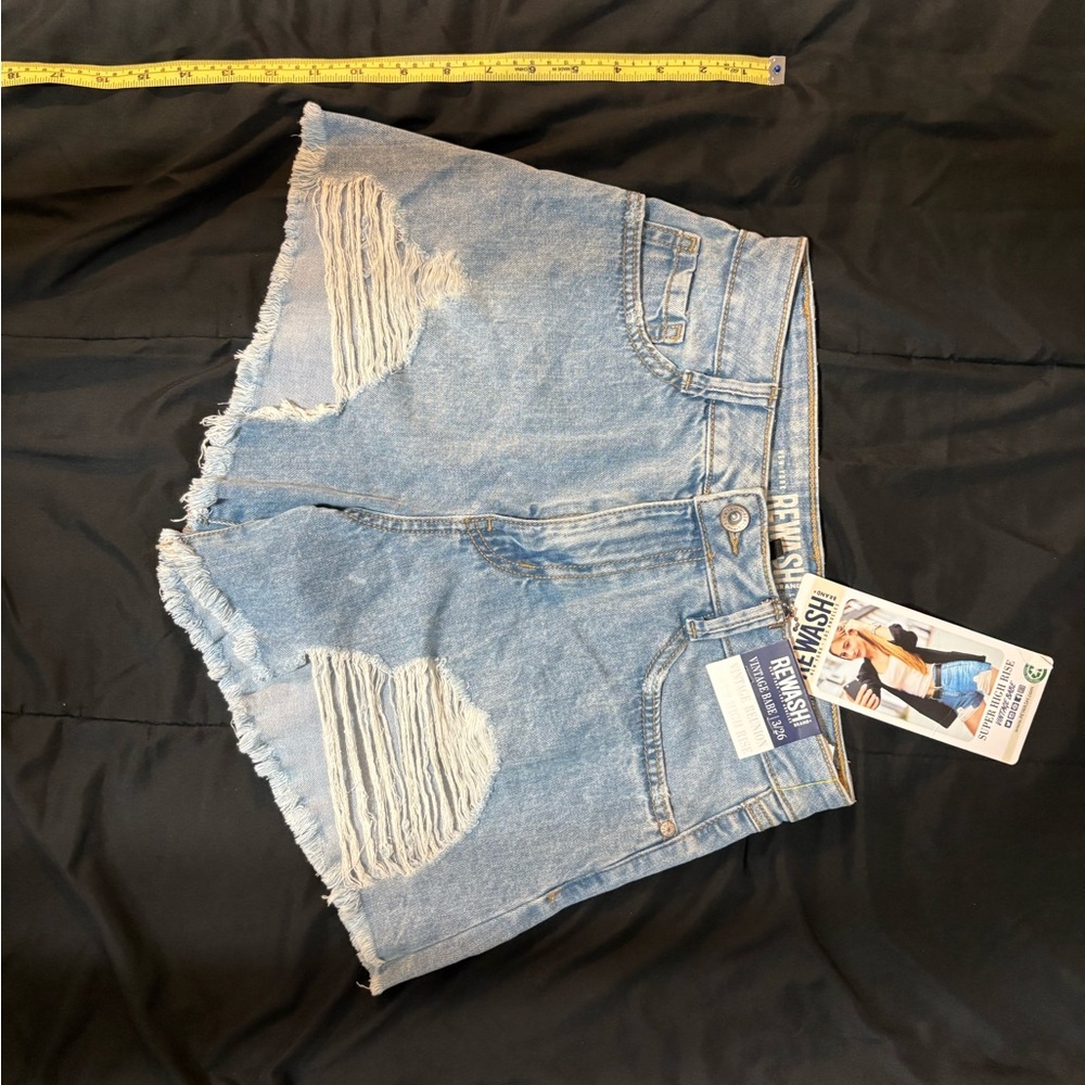 Rewash Light Blue Distressed Jean Shorts